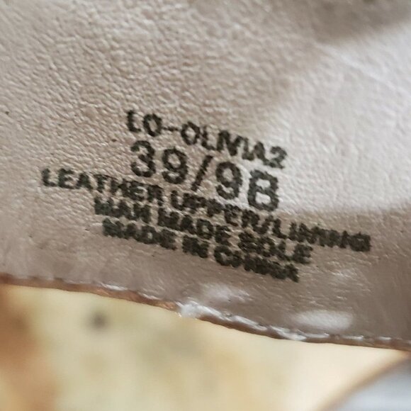 Louise et Cie sz 9 B open toe weave leather, adjustable heels gold access - Picture 7 of 12